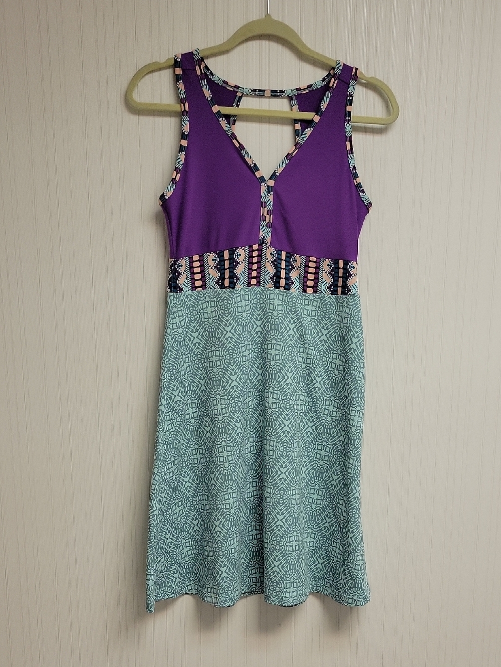 Marmot Purple & Aqua Patterned Becca Midi Dress Sz Small Outdoor Athleisure
